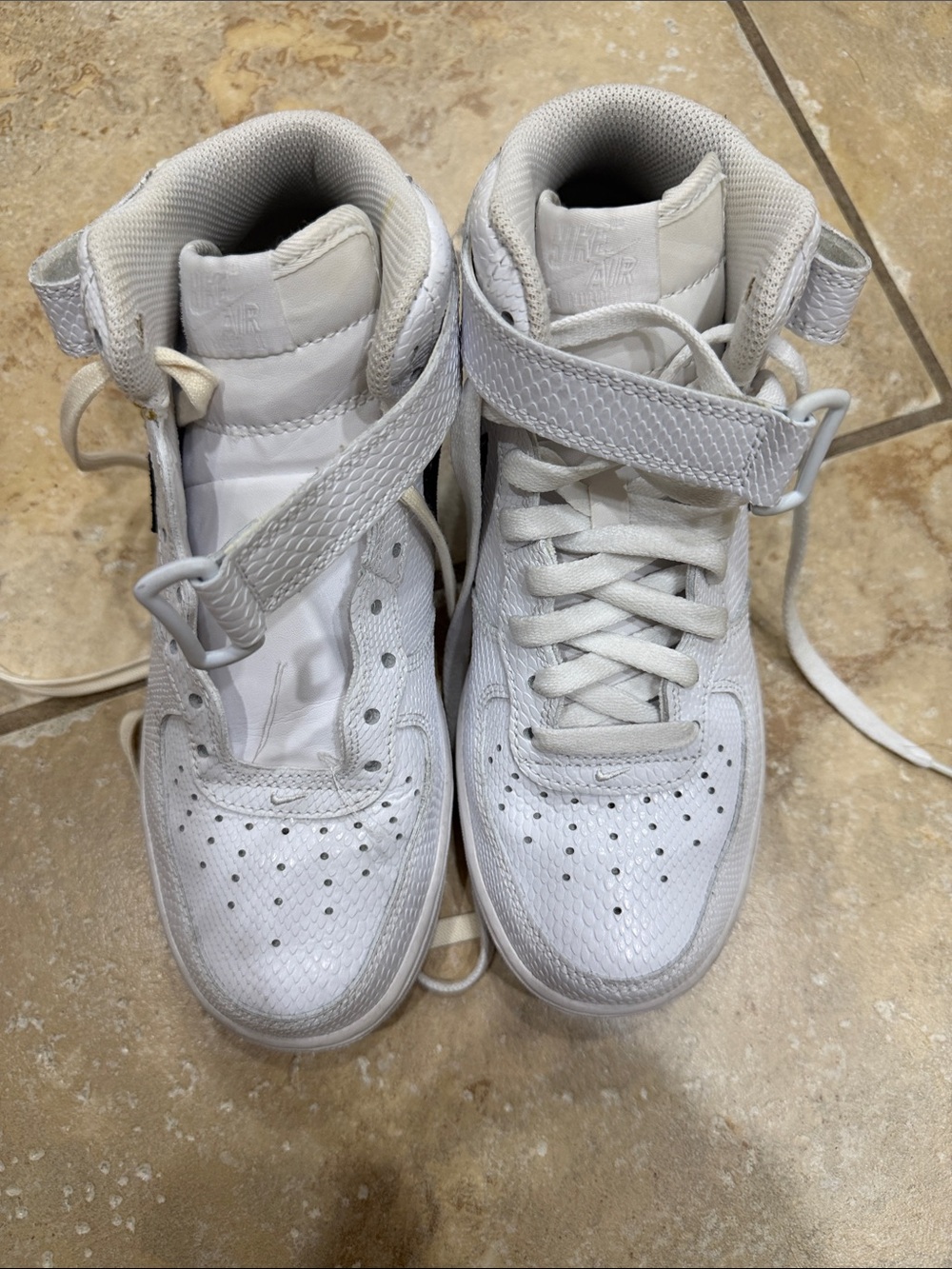 Nike Women’s White High-Top Sneakers with Hook-and-Loop Strap
